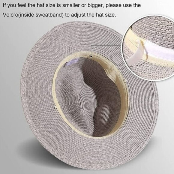 NEW BEACH SUN PROTCETION STRAW HAT WIDE BRIM UNISEX - Picture 2 of 7